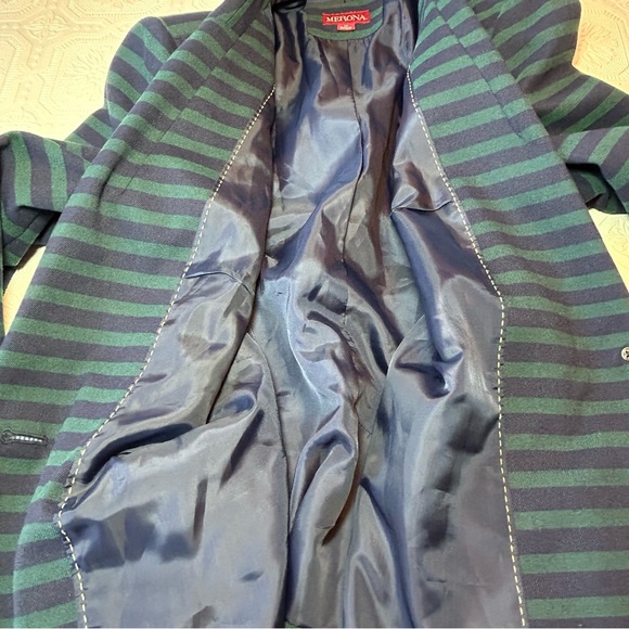 Merona Navy/Forest Green Striped Blazer EUC - Picture 6 of 10